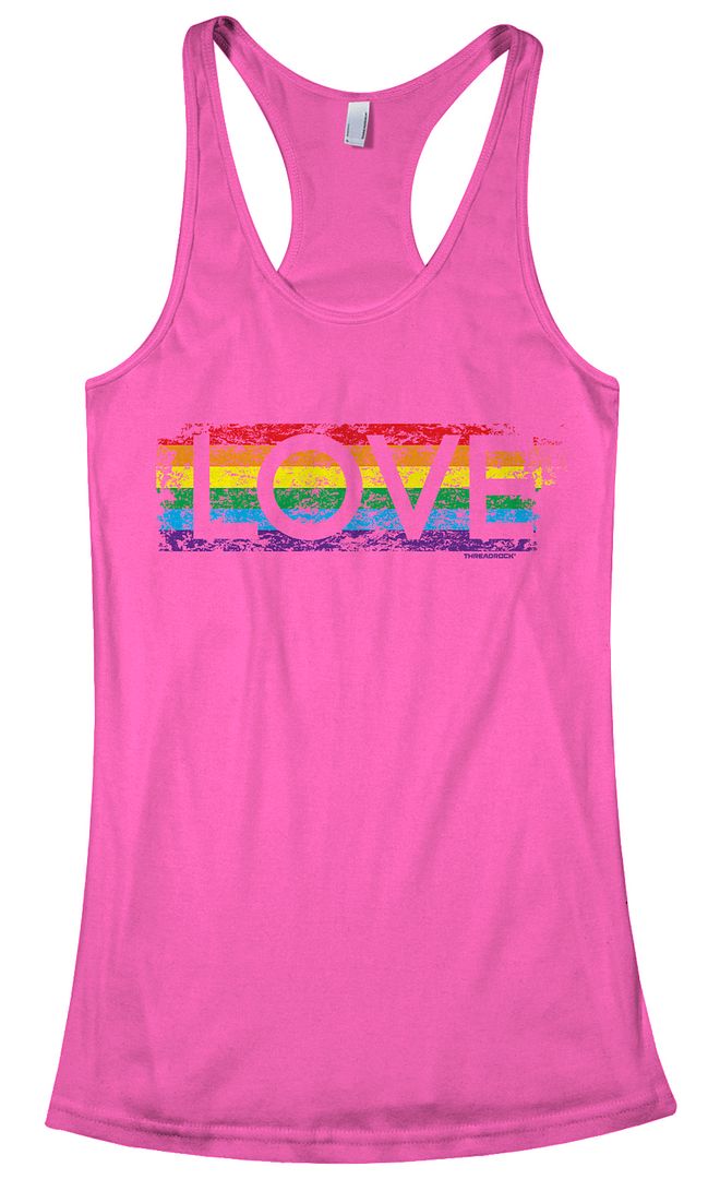 Threadrock Womens Gay Pride Rainbow Love Racerback Tank Top Lesbian Lgbt Ebay